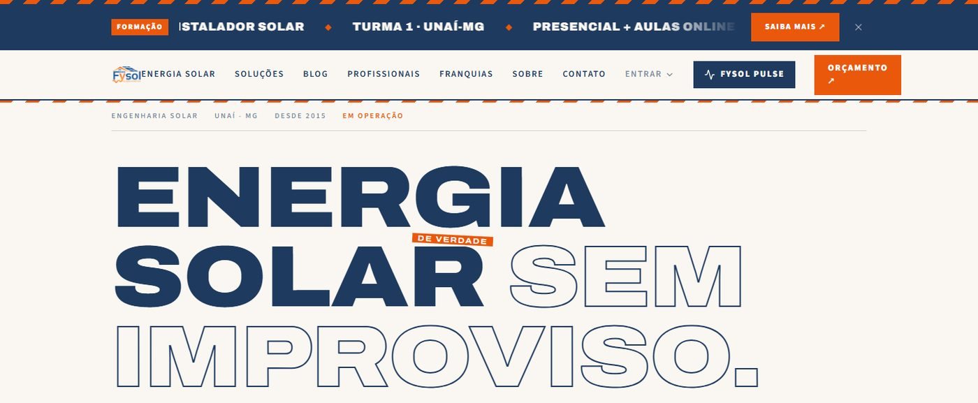 Página inicial do site institucional